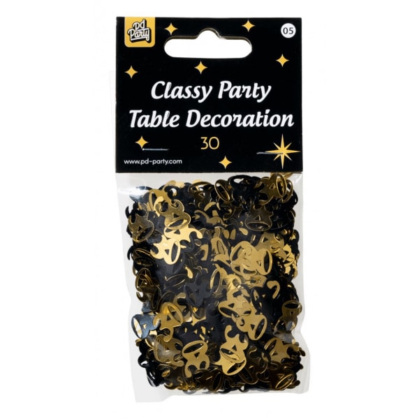 30th Birthday Black & Gold Table Confetti - 14g