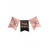 30th Birthday Rose Gold & Black Pennant Bunting - 6m
