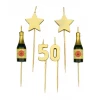 50th Birthday Candles Champagne & Stars