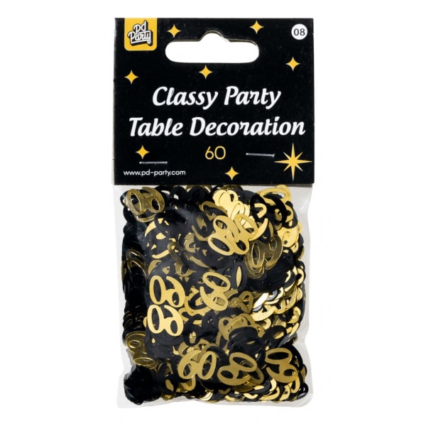 60th Birthday Black & Gold Table Confetti - 14g