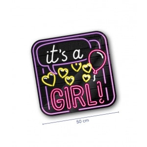 It's a Girl! Baby Shower Neon Sign Cutout Decoration - 50cm