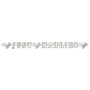 Just Married Wedding Rings Letter Banner -  2m