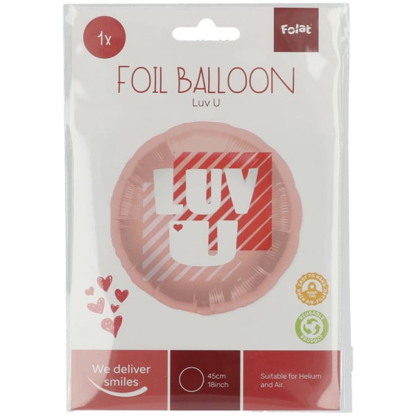 "Luv U" Valentine's Day Foil Balloon - 45cm