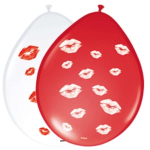 8 x Valentine's Day Kissing Lips Party Balloons - 30cm