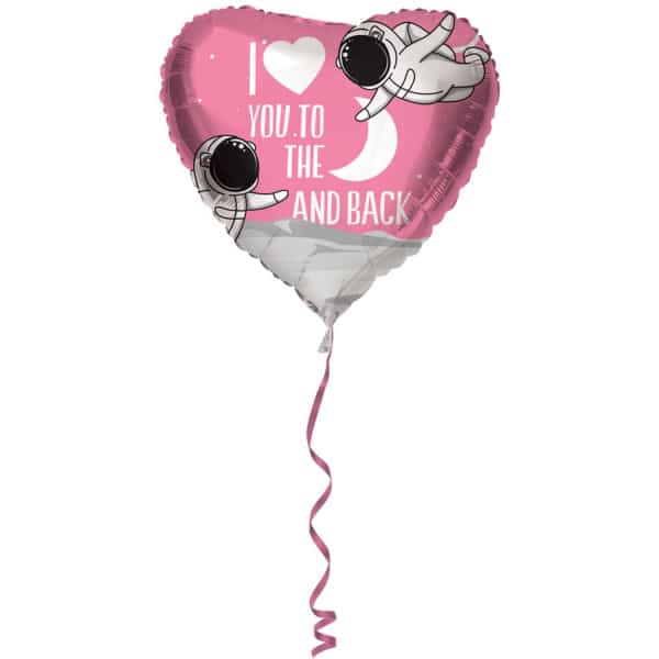 "I Love You To The Moon And Back" Heart Shaped Foil Balloon - 45cm