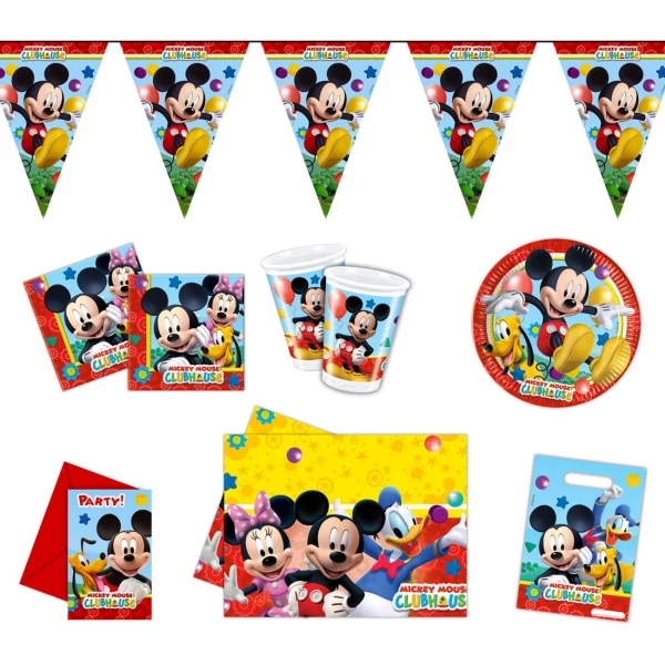 Disney's Mickey Mouse Complete Party Set - 54 x Decorations & Tableware
