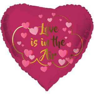 "Love Is In The Air" Heart Shaped Foil Balloon - 45cm