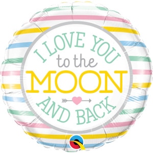 "I Love You To The Moon And Back" Pastel Foil Balloon - 45cm