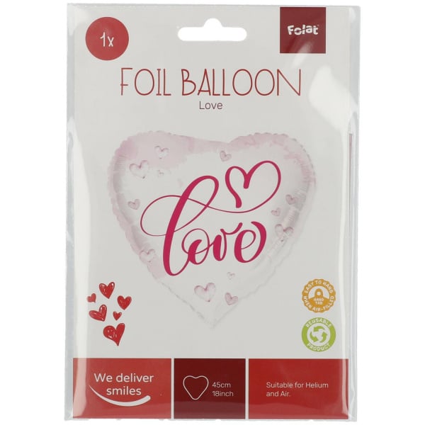 "Love" Heart Shaped Foil Balloon - 45cm