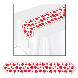Red & White Hearts Table Runner - 1.83m