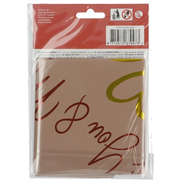 "It's You And Me For Infinity" Valentine's Day Foil Balloon - 45cm