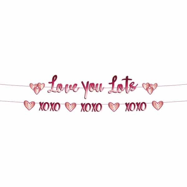 2 x "Love You Lots" Valentine's Day Letter Banner - 1.5m