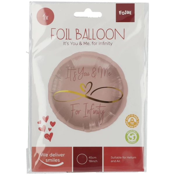 "It's You And Me For Infinity" Valentine's Day Foil Balloon - 45cm