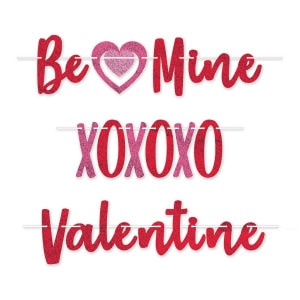 3 x "Be Mine Valentine" Letter Banner - 3.6m