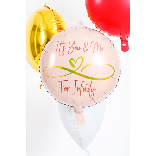 "It's You And Me For Infinity" Valentine's Day Foil Balloon - 45cm