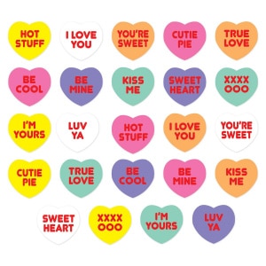 4 x Candy Heart Stickers - 19cm