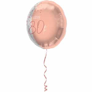 80th Birthday Elegant Lush Blush Rose Gold Foil Party Balloons - 45cm