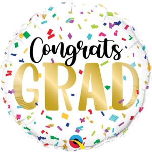 Colourful Confetti "Congratulations Grad" Foil Balloon - 46cm