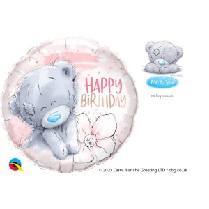 Pink Tatty Teddy "Happy Birthday" Flower Foil Balloon - 46cm