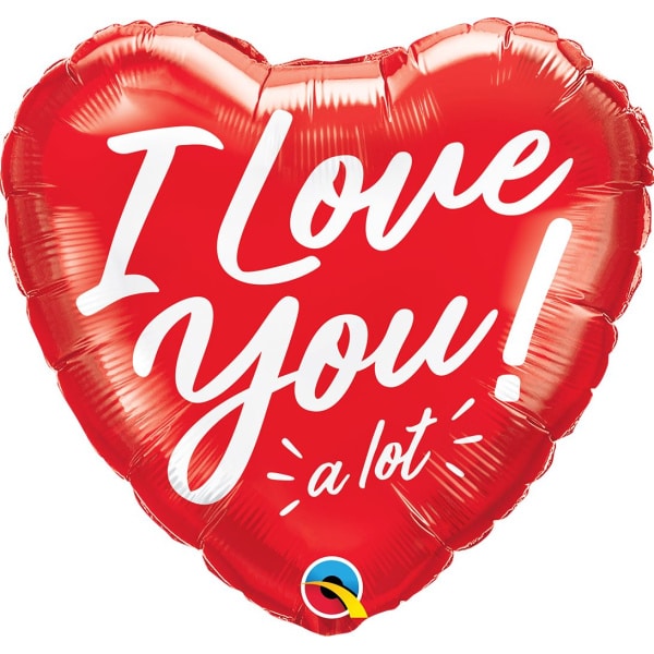 Red "I Love You A Lot" Heart Shaped Foil Balloon - 46cm