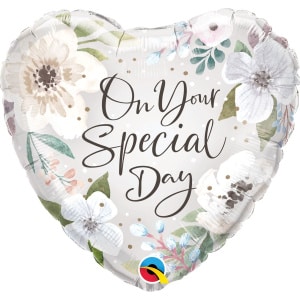 "On Your Special Day" Anniversary Heart Shaped Foil Balloon - 46cm