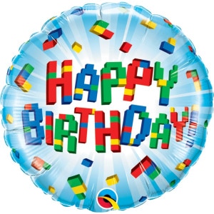 Exploding Blocks "Happy Birthday" Foil Balloon - 46cm