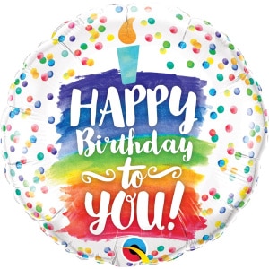 Multicoloured Rainbow Paints "Happy Birthday To You" Foil Balloon - 46cm