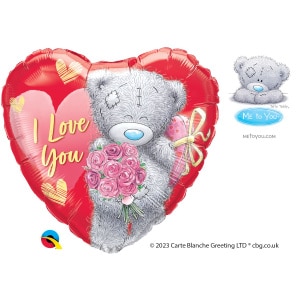 Red Tatty Teddy "I Love You" Bouquet Heart Shaped Foil Balloon - 46cm