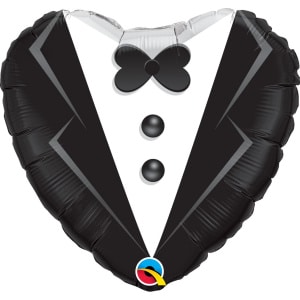 Wedding Tuxedo Heart Shaped Foil Balloon - 46cm