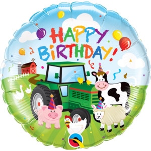 Cartoon Farmyard "Happy Birthday" Foil Balloon - 46cm