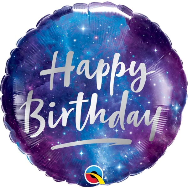 Galaxy Night Sky "Happy Birthday" Foil Balloon - 46cm