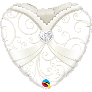 Wedding Dress Heart Shaped Foil Balloon - 46cm