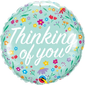 Petite Floral "Thinking of You" Foil Balloon - 46cm
