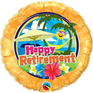 Sunshine & Beach "Happy Retirement" Foil Balloon - 46cm