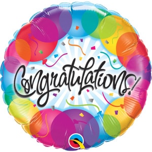 Colourful Balloons "Congratulations" Foil Balloon - 46cm