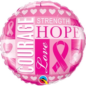 Beating Breast Cancer Pink Foil Balloon - 46cm
