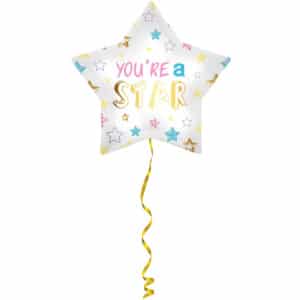 "You're a Star" Colourful Star Shaped Foil Balloon - 46cm