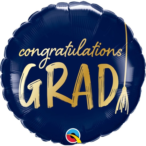 Navy "Congratulations Grad" With Tassel Foil Balloon - 46cm