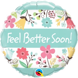 Floral "Feel Better Soon!" Foil Balloon - 46cm