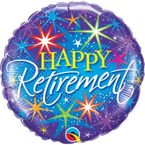 Colourful Bursts "Happy Retirement" Foil Balloon - 46cm