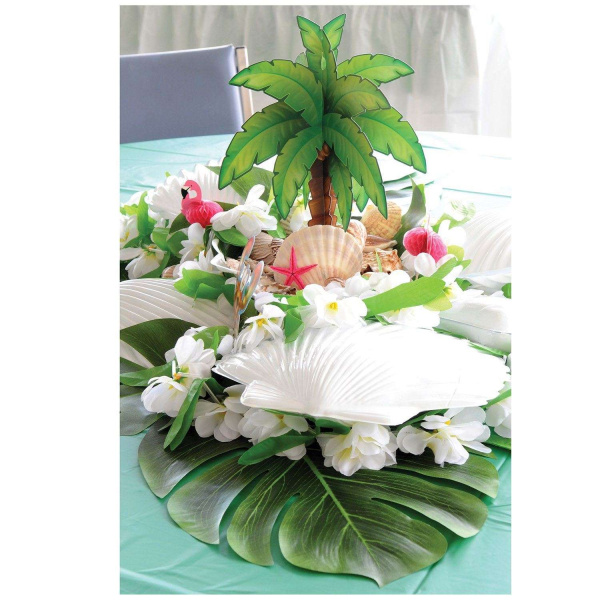 4 x Tropical Palm Leaves Fabric Decorations - 33cm