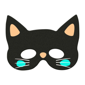 Cartoon Black Cat Halloween Felt Eye Mask