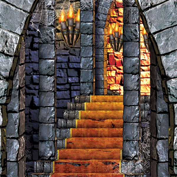 9 x Medieval Dungeon Stairway & Window Cutout Decorations - 1.5m - 45cm