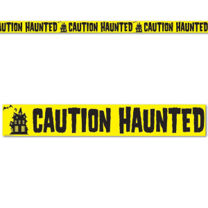 "Caution Haunted" Halloween Barrier Tape - 7.5cm x 6m