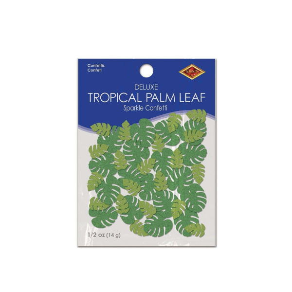 14g x Tropical Palm Leaf Glitter Table Confetti - 2.5cm - 4.4cm