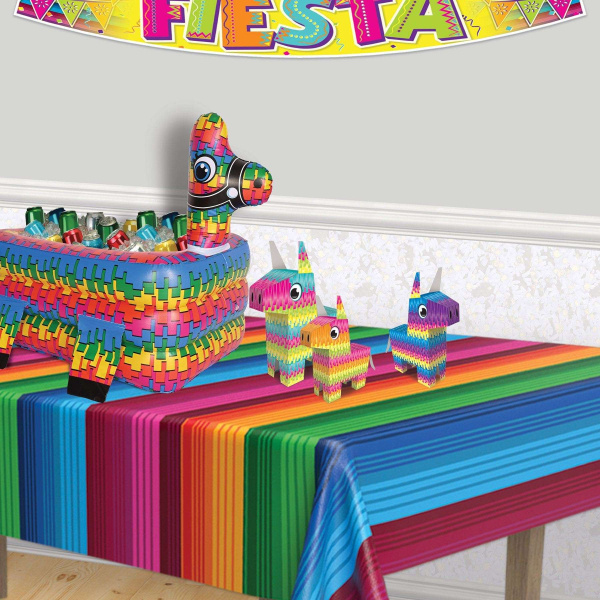 3 x 3D Colourful Mexican Pinata Table Decorations - 16cm - 26cm