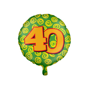 40th Birthday Colourful Patterns Foil Balloon - 46cm