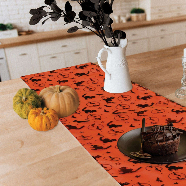 Vintage Halloween Fabric Table Runner - 30cm x 1.8m