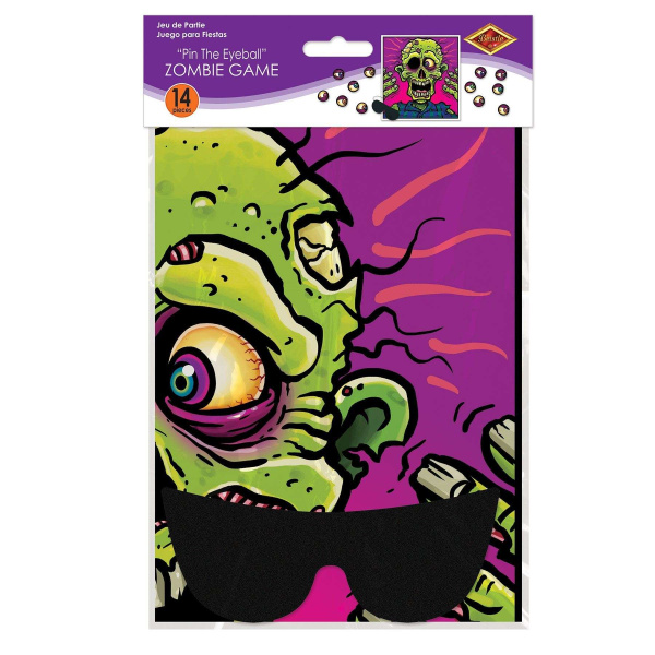 Pin the Eyeball on the Zombie Halloween Party Game - 47.5cm x 44cm