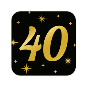 40th Birthday Black & Gold Cutout Sign - 50cm